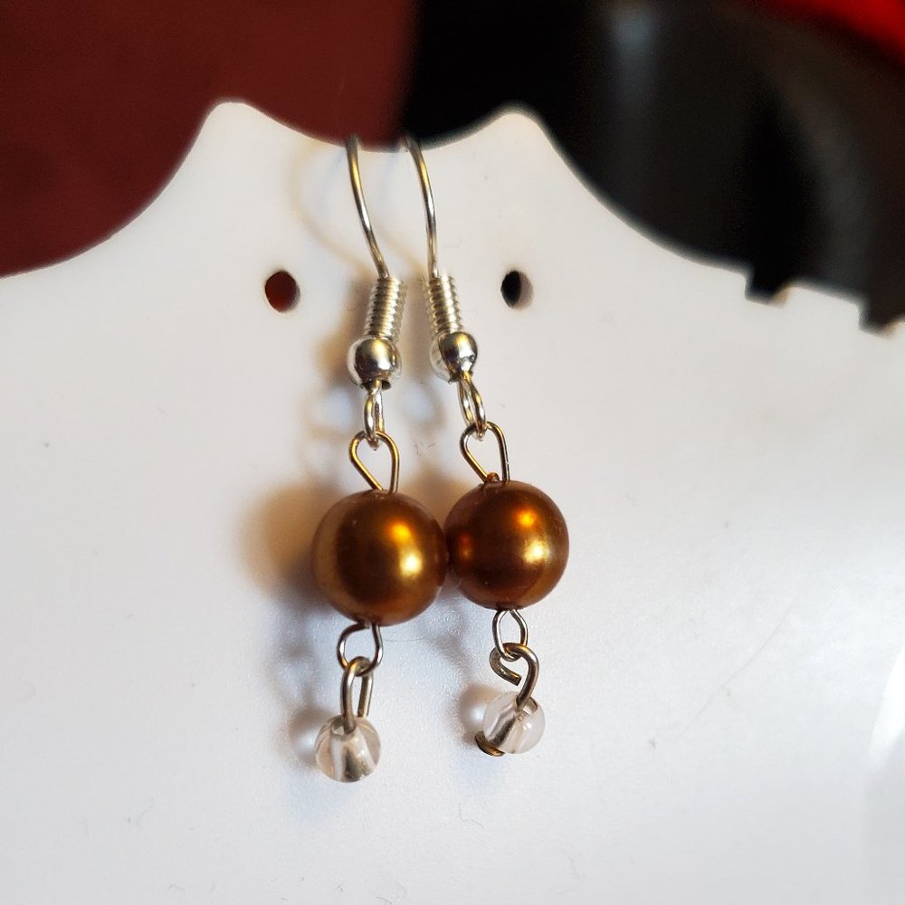Silver Tone Hook Glass Dangle Earrings Tony Alexander Jewelry Artisan Fashion